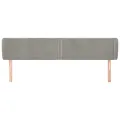 Tête de lit avec oreilles Gris clair 183x23x78/88 cm Velours