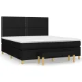 cadre de lit avec matelas Noir 160x200 cm Tissu