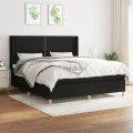 cadre de lit avec matelas Noir 160x200 cm Tissu