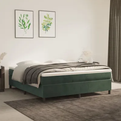 cadre de lit Vert foncé 180x200 cm Velours