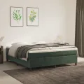 cadre de lit Vert foncé 180x200 cm Velours