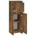 Armoire de bain Chêne fumé 30x30x95 cm Bois d'ingénierie