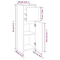 Armoire de bain Chêne fumé 30x30x95 cm Bois d'ingénierie