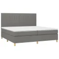 cadre de lit et matelas et LED Gris foncé 200x200 cm