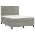 cadre de lit matelas et LED Gris clair 140x190 cm