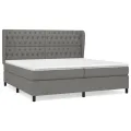 cadre de lit avec matelas Gris foncé 200x200cm Tissu