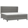 cadre de lit avec matelas Gris foncé 200x200cm Tissu