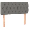 cadre de lit et matelas Gris foncé 90x190 cm Tissu