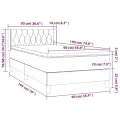 cadre de lit et matelas Gris foncé 90x190 cm Tissu