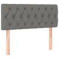 cadre de lit avec matelas et LED Gris foncé 90x190cm