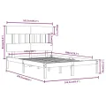 Cadre de lit Blanc Bois massif 160x200 cm