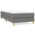 cadre de lit et matelas Gris foncé 90x190 cm Tissu