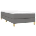 cadre de lit et matelas Gris foncé 90x190 cm Tissu