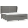 cadre de lit avec matelas Gris foncé 180x200cm Tissu