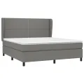 cadre de lit avec matelas Gris foncé 180x200cm Tissu