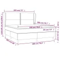 cadre de lit avec matelas Gris foncé 180x200cm Tissu