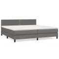 cadre de lit avec matelas Gris 200x200 cm Similicuir