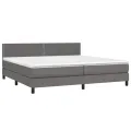 cadre de lit avec matelas Gris 200x200 cm Similicuir