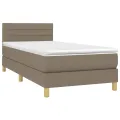 cadre de lit avec matelas Taupe 90x190 cm Tissu