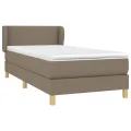 cadre de lit avec matelas Taupe 100x200 cm Tissu