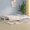 Lit coulissant Blanc 2x(90x200) cm Bois de pin massif