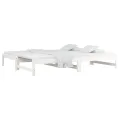 Lit coulissant Blanc 2x(90x200) cm Bois de pin massif