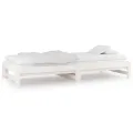 Lit coulissant Blanc 2x(90x200) cm Bois de pin massif