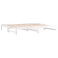 Lit coulissant Blanc 2x(90x200) cm Bois de pin massif