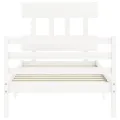 Cadre de lit avec tête de lit blanc simple bois massif