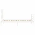 Cadre de lit avec tête de lit blanc simple bois massif