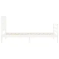Cadre de lit avec tête de lit blanc simple bois massif