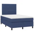cadre de lit avec matelas Bleu 120x200 cm Tissu