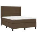 cadre de lit avec matelas Marron foncé 140x200 cm