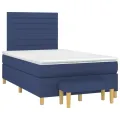 cadre de lit avec matelas Bleu 120x200 cm Tissu