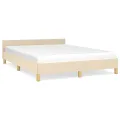 Cadre de lit avec tête de lit Crème 140x200 cm Tissu