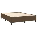 Cadre de lit Marron foncé 140x200 cm Tissu