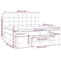 cadre de lit et matelas Gris foncé 200x200cm Velours