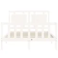 Cadre de lit avec tête de lit blanc 140x190 cm bois massif