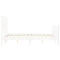 Cadre de lit avec tête de lit blanc 140x190 cm bois massif