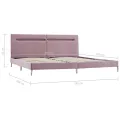Cadre de lit avec LED Rose Tissu 180 x 200 cm