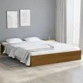 Cadre de lit Marron miel Bois massif 135x190 cm Double