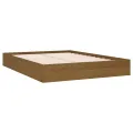 Cadre de lit Marron miel Bois massif 135x190 cm Double