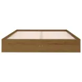 Cadre de lit Marron miel Bois massif 135x190 cm Double