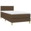 cadre de lit matelas et LED Marron foncé 100x200cm