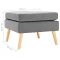 Repose-pied Gris clair Tissu