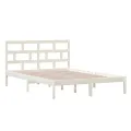 Cadre de lit Blanc Bois de pin massif 140x200 cm