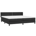 cadre de lit avec matelas Noir 200x200 cm Similicuir