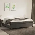 cadre de lit et matelas Gris foncé 200x200cm Velours