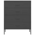 Commode Anthracite 80x35x101,5 cm Acier