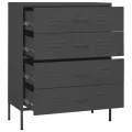 Commode Anthracite 80x35x101,5 cm Acier